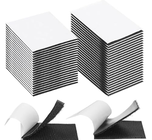 Klettband Selbstklebend Extra Stark, 30 Stück Doppelseitiges Klett Klebeband Schwarz Velcro Tape Klettverschluss Selbstklebend Für Wände Boden Gläser (Quadrat Und Rechteck) von KFDDRN