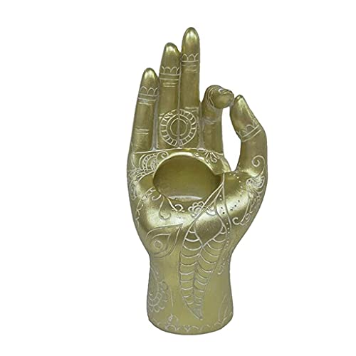 Kerzenhalter, Buddha-Handkerzenhalter, Yoga-Meditation, Buddha-Handstatue, Religionsdekoration mit Licht (Farbname: B) (Farbe: B) Wohlstand von KFHJSNN