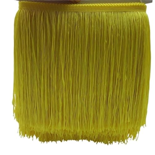 Fringe,Fransenborte 1 Yard 20CM Lange Polyester Quaste Fringe Lace Trim Band Nähen Latin Kleid Bühne Kleidungsstück Vorhang Zubehör(Yellow) von KFXYSM