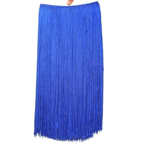 Fringe,Fransenborte 10 Meter 50CM Lange Spitze Fransenbesatz Quaste Fransenbesatz for Diy Latein Kleid Bühne Kleidung Zubehör Spitze Band(BLUE 2,5Meters) von KFXYSM