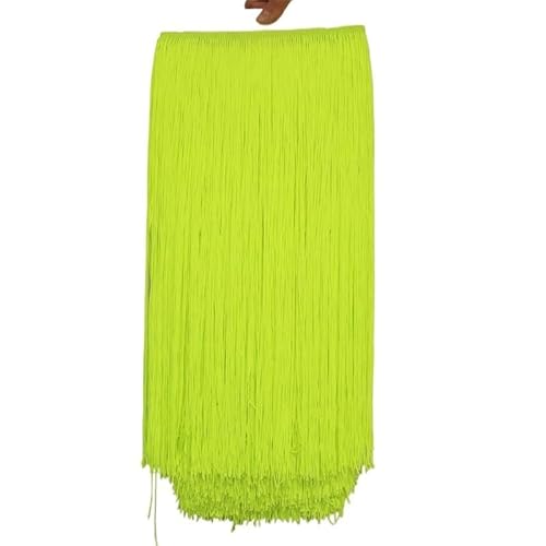 Fringe,Fransenborte 10 Meter 50CM Lange Spitze Fransenbesatz Quaste Fransenbesatz for Diy Latein Kleid Bühne Kleidung Zubehör Spitze Band(Fluorescent yellow,10Meters) von KFXYSM