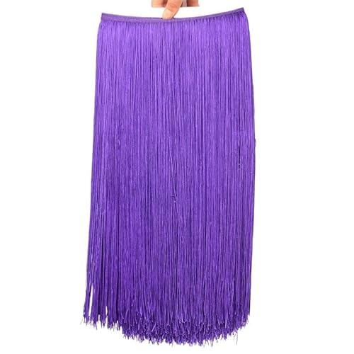 Fringe,Fransenborte 10 Meter 50CM Lange Spitze Fransenbesatz Quaste Fransenbesatz for Diy Latein Kleid Bühne Kleidung Zubehör Spitze Band(PURPLE,10Meters) von KFXYSM