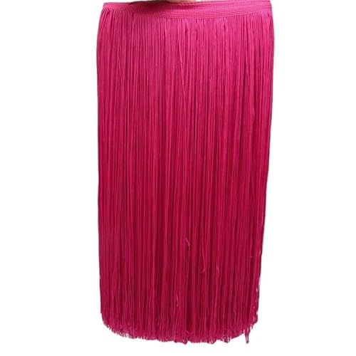 Fringe,Fransenborte 10 Meter 50CM Lange Spitze Fransenbesatz Quaste Fransenbesatz for Diy Latein Kleid Bühne Kleidung Zubehör Spitze Band(Rose,5Meters) von KFXYSM