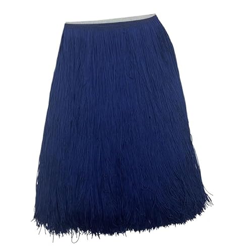 Fringe,Fransenborte 2 Meter/los 100 CM Lange Spitze Quaste Fransenbesatz for DIY Latin Kleid Bühnenkleidung Vorhang Zubehör Band(Blue A) von KFXYSM