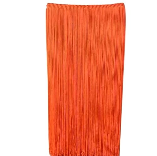 Fringe,Fransenborte 2 Meter/los 100 CM Lange Spitze Quaste Fransenbesatz for DIY Latin Kleid Bühnenkleidung Vorhang Zubehör Band(Orange) von KFXYSM