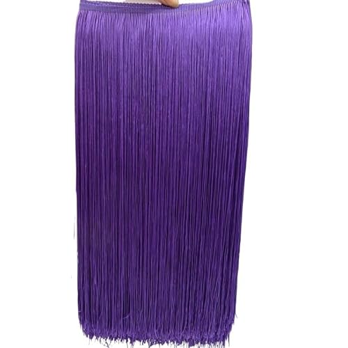 Fringe,Fransenborte 2 Meter/los 100 CM Lange Spitze Quaste Fransenbesatz for DIY Latin Kleid Bühnenkleidung Vorhang Zubehör Band(Purple) von KFXYSM