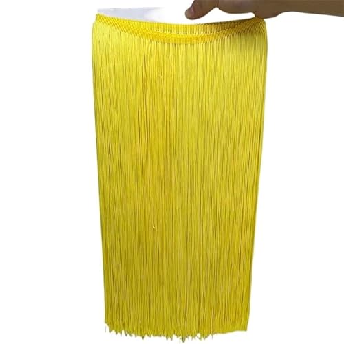 Fringe,Fransenborte 2 Meter/los 100 CM Lange Spitze Quaste Fransenbesatz for DIY Latin Kleid Bühnenkleidung Vorhang Zubehör Band(Yellow) von KFXYSM