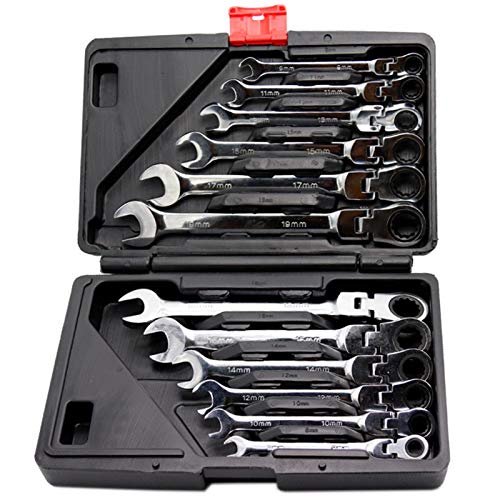 KFXYSM Maulschlüssel Set,Schraubenschlüssel Set Multitool Wrench Ratsche Spanner Hand Werkzeuge Schraubenschlüssel Set Universal Auto Schraubenschlüssel Auto Reparaturwerkzeuge(12pcs Set HZ) von KFXYSM