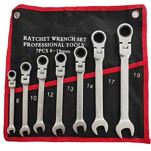 KFXYSM Maulschlüssel Set,Schraubenschlüssel Set Multitool Wrench Ratsche Spanner Hand Werkzeuge Schraubenschlüssel Set Universal Auto Schraubenschlüssel Auto Reparaturwerkzeuge(7pcs Set Matte Type) von KFXYSM