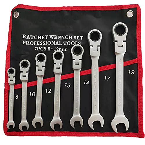 Maulschlüssel Set,Schraubenschlüssel Set 12 stücke Schlüssel Set Schraubenschlüssel Multitool Key Ratsche Spanner Set von Werkzeugen Set Witches Universalschlüssel Werkzeug Auto Reparaturwerkzeuge(7pc von KFXYSM