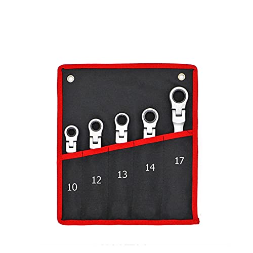 Maulschlüssel Set,Schraubenschlüssel Set Auto-Schlüssel-Set Ratsche Auto Reparieren Hand Tool Kit Schlüssel-Schlüssel Set Universal Socket Spanner Stahl Schraubenschlüssel Werkzeuge(Black 5pcs) von KFXYSM