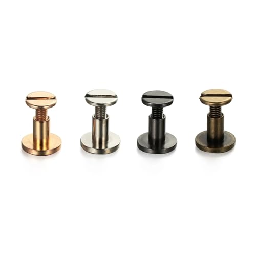 KFYGBQ Chicago-Nieten Ledernieten 10 Stück 5 mm/6,5 mm/8 mm Messing-Nagel DIY Riemennieten Schraube Lederhandwerk Massiver Nagelbolzen Buchhaltung Rundkopfschrauben Gepäckhandwerk(Bronze,5mm) von KFYGBQ