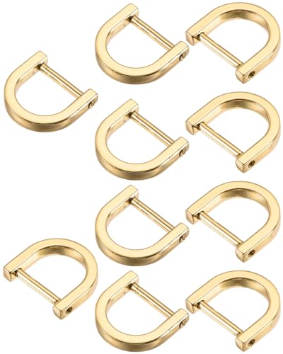 KGDUYC 10 stücke Legierung d Ring Einstellung Tasche Ring halbkreisförmige d Form Ringe für gepäck Kleidung Rucksack gürtel accessorires (golden) von KGDUYC