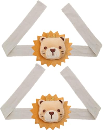 KGDUYC 2 pcs Gardinenclips Raffhalter Seil, Cartoon Bär Vorhanghalter, Bär Vorhang Raffhalter, Gardinen Haken Ringe Bär für Kinderzimmer Dekoration, süße Dekoration, Löwe von KGDUYC