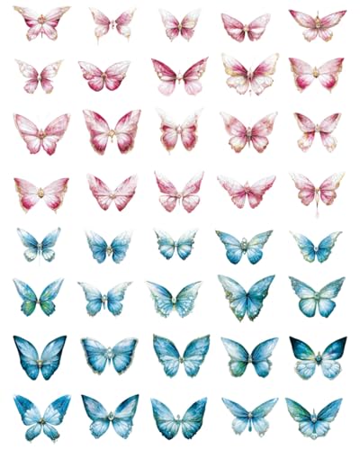 KGDUYC 80 pcs mit 2 Themen Schmetterlings-Aufkleber-Set, Eiskristalle, holografisch, PET, glänzend, Kunstharz,Simulierter Schmetterling,wasserfest, transparent, Aufkleber für Scrapbooking-Zubehör KGDUYC 80 pcs mit 2 Themen Schmetterlings-Aufkleber-Set, Eiskristalle, holografisch, PET, glänzend, Kunstharz,Simulierter Schmetterling,wasserfest, transparent, Aufkleber für Scrapbooking-Zubehör von KGDUYC