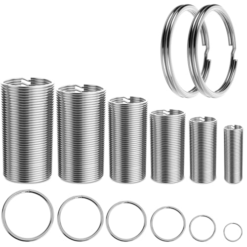 140 Stück Schlüsselringe Klein Edelstahl Schlüsselring 6 Größen (12mm,15mm,20mm,25mm,28mm,30mm) Rund Schlüsselanhänger Ringe Zum Basteln Zubehör Groß Keyring Keychain für Diy Handwerk von KGGZKG