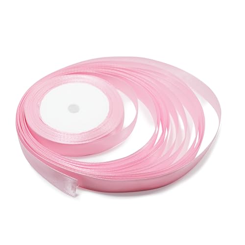 KGS Satinband, 2,5 cm breit, 22,7 m, Farbe: Babyrosa, eine Rolle pro Packung, perfekt für Schleifen, Geschenkverpackungen, Blumenstrauß, Weihnachten, Party-Dekorationen, Bastelarbeiten von KGS