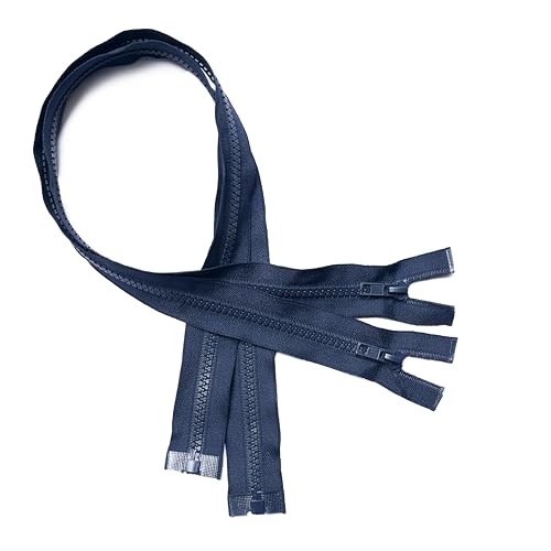 KGS Teilbare Reißverschlüsse | 5mm Reißverschluss Kunststoff für Jacken | 2 Stück pro Packung | 70 cm / 27,6 Zoll | Navy Blau von KGS