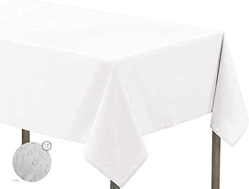 Tischdecke, schmutzabweisend, abwaschbar, quadratisch, 180 x 180 cm, einfarbig, Weiß, Outdoor von KGS