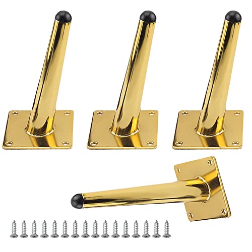 KGUDYS 4 austauschbare Möbelbeine, Sofafüße aus Metall, 10 cm, 15 cm, 20 cm, 35 cm Konische Beine, strapazierfähige Metallfüße für Schränke, Kommoden, Badezimmer,Gold-30cm/11.8in von KGUDYS