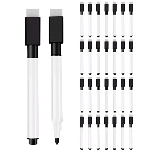 KHDULQ 30 Stück Folienstift Abwischbar Schwarz, Whiteboard Marker Schwarz, Whiteboard Stifte Abwischbar, Tafelstifte Abwischbar, for Home School Office Whiteboard Pinnwand Marker von KHDULQ