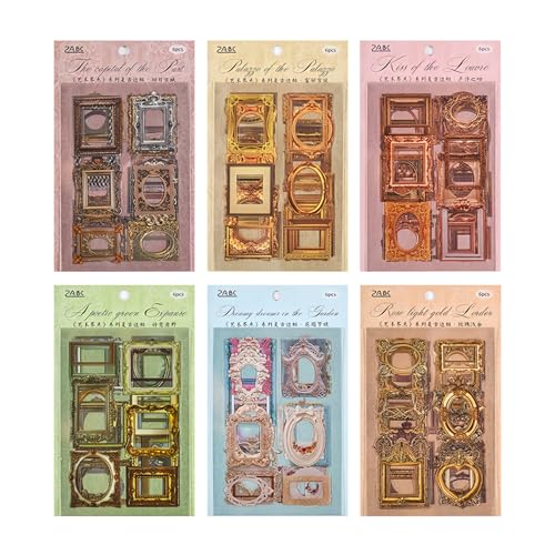 KHDULQ 36 Stücke Spitze Rahmen Scrapbook Papier Journaling Decoupage Vintage Spitze Rahmen Hohle Geprägt Foto Material,Viele Muster Hintergrund Mini Fotorahmen Lace Stickers Vintage von KHDULQ