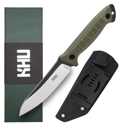 KHU Outdoor Messer Feststehende Klinge Survival Messer Jagdmesser Bushcraft Messer Camping Messer - 420HC Stahl, Nylon-Kunststoff Griff, Outdoor Jagd Camping Wandern - Kydex Scheide - 27A von KHU