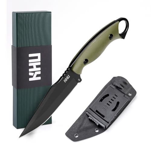 KHU Outdoor Messer Feststehende Klinge Survival Messer Jagdmesser Bushcraft Messer Camping Messer - D2 Stahl, G10-Griff - Outdoor Jagd Wandern - Mit Kydex Scheide - 17A von KHU