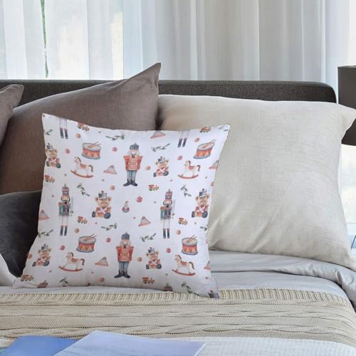 KHWEJ Kissenbezüge 45x45 cm,Nahtloses Nussknacker-Muster. Das Aquarellmuster ist ideal für Geschenkpapier, Babystoffdrucke und P.,Zierkissenbezug Cushion Cover Couch Wohnzimmer Außenbereich Deko von KHWEJ