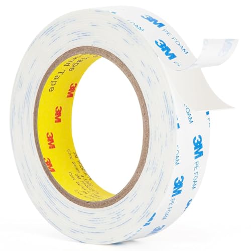 1 Rollen Doppelseitiges Schaumstoff Klebebänder,Doppelseitiges Klebeband,Doppelseitiges Klebeband Extra Stark,Wasserdichtes Starkes Klebeband Schaumstoffband Streifen (20 mm x 3 meter) von KHYYQUA