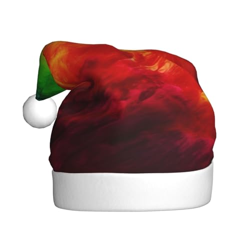 KHiry Bunte Farben Drucken Weihnachtsmütze Nette Santa Hüte Erwachsene Xmas Hut Für Neujahr Festliche Party von KHiry