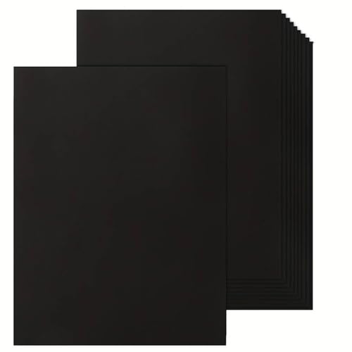 50 Stück Tonpapier A4, 250g/m² Tonpapier Schwarz, Schwarzes Papier, Schwarz Tonpapier Zum Basteln, Bastelkarton Fotokarton Bastelpapier, Tonpapier A4 für DIY Malen, Kreativ Fotoalben Zubehör von KHstylehoo