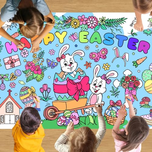 Ausmaltischdecke Ostern Kinder, Riesige 183 X 76 cm DIY Papier-Tischdecke, Papiertischdecke Ostern, Ostern Ausmaltischdecke Kinder, Malunterlage für Kinder, Spiele Und Aktivitäten für Kinder von KHstylehoo