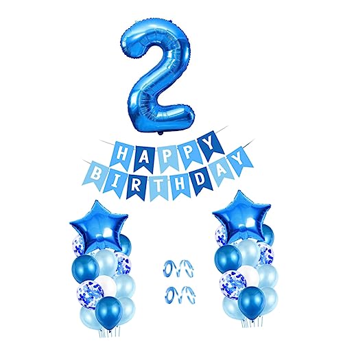 1 Set Luftballons Blaue Girlande Wimpelkette Zum Zweiten Geburtstag Geburtstagsparty Zubehör Alles Zum Geburtstag Luftballons Dusche Party Dekoration Alles Zum KICHOUSE von KICHOUSE