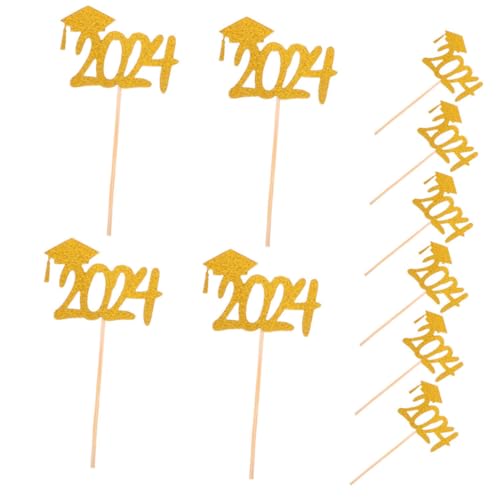 20St Abschlussfahne abschlussfeier abschluss party Tortenspitzen Andere Desserts cakecicles cakepops Abschlusspicks für Kuchendekorationen Abschluss Topper Papier Golden KICHOUSE von KICHOUSE