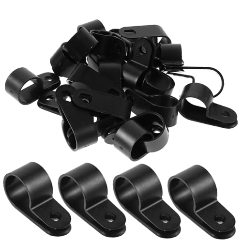 50 Stück Nylon-r-typ-kabelclip-organizer-kabelclip Drahthalter Für Kabel Klemme Für Die Kabelführung Clips Für Koaxialkabel Seil Lichtclips -drahtklemme Wandclips Pvc Black KICHOUSE von KICHOUSE