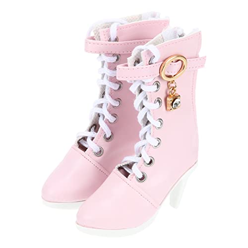 KICHOUSE 1 Paar Puppe High Heels Puppenstiefel High Heels für Puppe Puppen Kleidung Puppen Klamotten fersensporn Einlagen Spitzenschuhe Puppe winzige Schuhe Puppe winzige High Heels Rosa von KICHOUSE