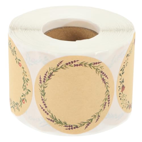 KICHOUSE 1 Rolle Blumenetikettenaufkleber für kleine selbstklebender Geschenkverpackungsaufkleber deko geschenktüten Feiertagsaufkleber aus Papier Festivalaufkleber von KICHOUSE