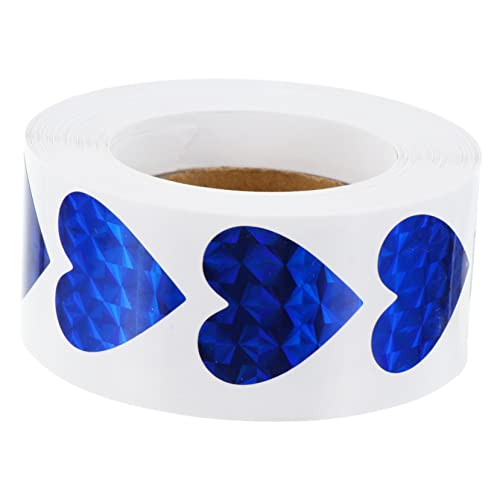 KICHOUSE 1 Rolle -herzaufkleber Herzförmige Aufkleber Herz-etikettenaufkleber Weihnachtsgeschenk Aufkleber Hochzeitseinladungsaufkleber Aufkleber Vorhanden Herz Dekor Laserpapier Blue von KICHOUSE