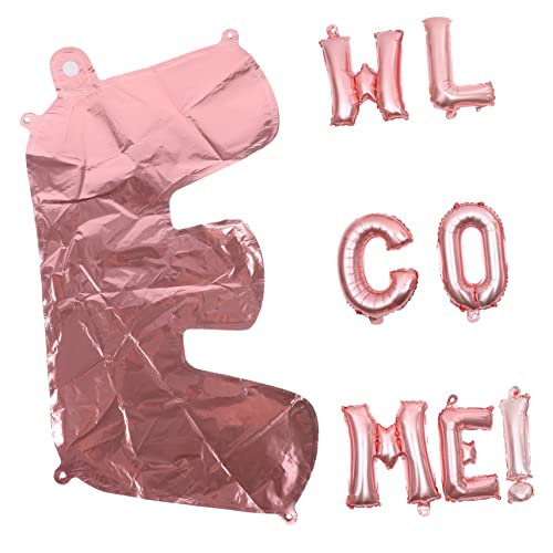 KICHOUSE 1 Satz Willkommen im Ballon schöne Folienballons Wandballon Buchstabendekor Partyballons erste schultag back to school Ballonbanner dekorativer Luftballon Aluminiumfolie Rose Gold von KICHOUSE