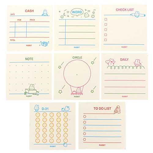 KICHOUSE 1 Set / 320 Stücke Planer Klebrige Pads Klebstoff Papier Anmerkungen Cartoon Note Pads Memo von KICHOUSE