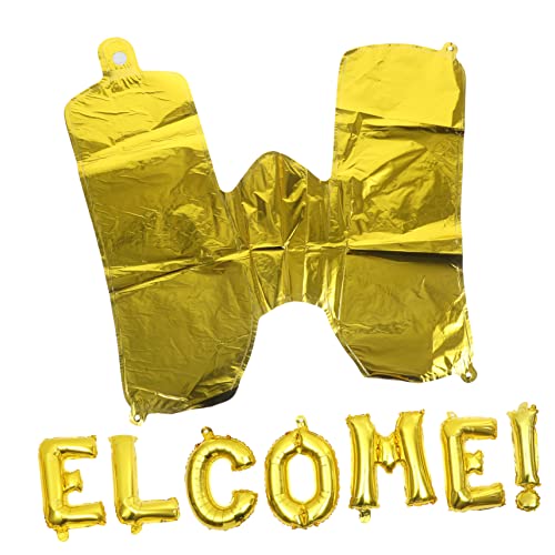 KICHOUSE 1 Set Willkommensballon Willkommen Schulballons Erster Schultag Konfettiballon Deko Folienballons Deko Willkommensballons Ballon Banner Aluminiumfolie Golden von KICHOUSE