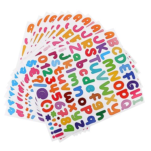 KICHOUSE 10 Blätter Alphabet-Aufkleber hochzeitssticker hochzeitsaufkleber letter stickers Aufkleber mit Postfachnummer Alphabet-Etiketten Zahlenaufkleber farbige Buchstabenaufkleber Vinyl von KICHOUSE