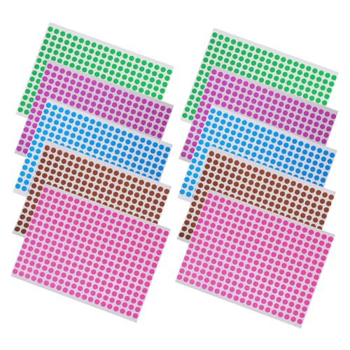 KICHOUSE 10 Blatt Farbaufkleber Farbige Punktaufkleber Aufkleberpapier Runde Etikettenaufkleber Selbstklebende Runde Aufkleber Runde Punktetiketten Selbstklebende von KICHOUSE