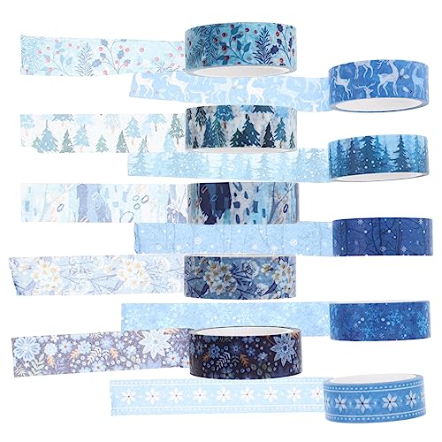 KICHOUSE 10 Rollen Geschenkbänder dekoratives Washi-Tape weihnachtliche Washi-Tapes weihnachts washi tape weihnachtsdeko Bastelbedarf ästhetisches Washi-Tape Bastelband Japanisches Papier von KICHOUSE