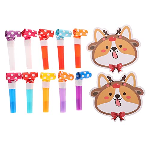 KICHOUSE 10 Sätze Pfeife Spielsets Blowouts Krachmacher Partyausfälle party mitgebsel kinder kinderparty mitgebsel Partygeschenke für Lärmmacher lustige Party-Blowouts-Gebläse Plastik von KICHOUSE