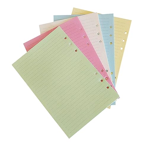 KICHOUSE 100St Notebook-Innen kern a5 füllpapier 6-Loch-Einsätze Füllpapier mit 6 Löchern Nachfüllpapier buntpapier notebooks Nachfüllpackungen für Notizblöcke glattes A5-Papier Colorful von KICHOUSE