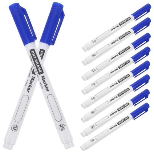 KICHOUSE 10St schreibkladde whiteboard stift markierstifte witheboardmarker Marker Stift Marker für die Schule Stift markieren Markierstift für Schüler Klassenmarkierungsstift Plastik Blue von KICHOUSE