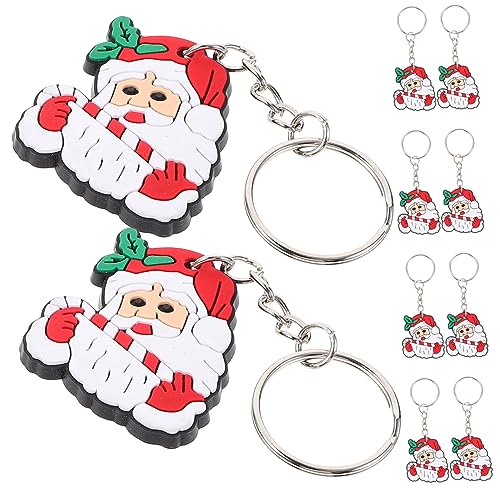 KICHOUSE 10St weihnachtsgeschenke weihnachts präsente schlüsselhalsband schlüsselkette weihnachts schlüsselanhänger Weihnachts-Schlüsselanhänger Cartoon-Taschenanhänger Taschenzubehör PVC von KICHOUSE