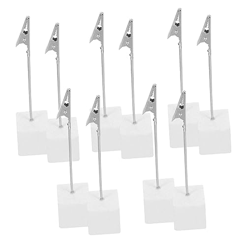 KICHOUSE 10st Halter Spindel Zum Empfang Digitales Bild Inhaber Der Tischnummer Ordnerklammern Büroklammern Clips Rahmen Büroklammerständer Papier Memo-clip-ständer Tischnummernclip Silver von KICHOUSE